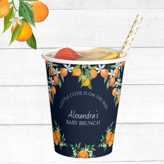 Navy Eine kleine Süsse Orange Citrus Baby Brunch Pappbecher