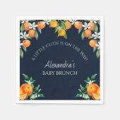 Navy Eine kleine Süsse Orange Citrus Baby Brunch Serviette (Vorderseite)