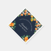 Navy Eine kleine Süsse Orange Citrus Baby Brunch Serviette (Ecke)