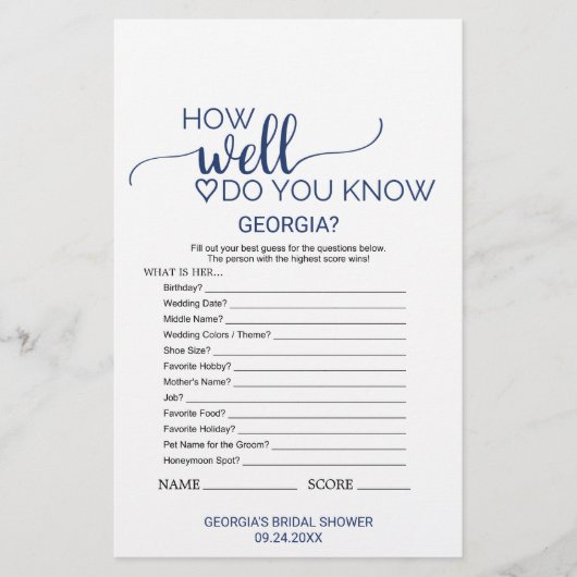 Navy einfache Kalligraphie, was in deinem Handspie Flyer (Vorne)