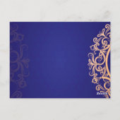 Navy Elegant Blue Muslim wedding Invitation Postkarte (Rückseite)