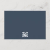Navy Elegant Calligraphy Wedding Website QR CODE RSVP Karte (Rückseite)