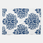 Navy Elegant Damask Küchentuch (Horizontal)