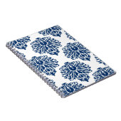 Navy Elegant Damask Notizblock (Rechte Seite)