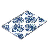 Navy Elegant Damask Notizblock (Linke Seite)