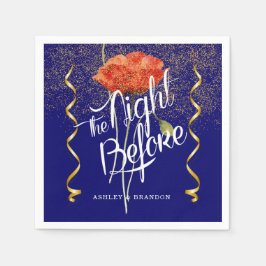 Navy Elegant Floral Die Nacht vor Napkins Serviette