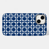 Navy Elegant Grid Dots Case-Mate iPhone Hülle (Rückseite (Horizontal))