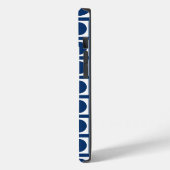 Navy Elegant Grid Dots Case-Mate iPhone Hülle (Rückseite / Links)