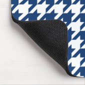 Navy Elegant Hahnentrittmuster Mousepad (Ecke)