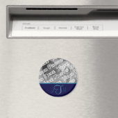 Navy Elegant Monogram Magnet (In Situ (Geschirrspüler))
