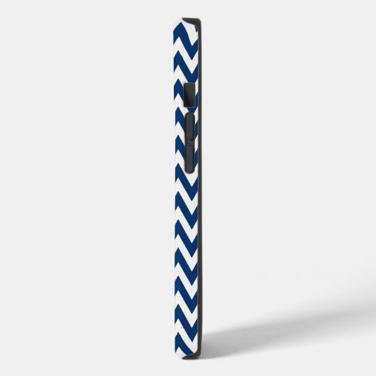 Navy Elegant Zickzack Design mit Monogramm Case-Mate iPhone Hülle (Rückseite / Links)