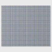 Navy & Elfenbein-Hahnentritt-Muster | Klassisch El Geschenkpapier (Flach)