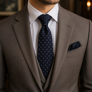 Navy Elfenbein Zeitlose Executive Couture Krawatte