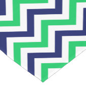 Navy, Emerald, White Large Chevron ZigZag Pattern Kurzer Tischläufer (Ecke)