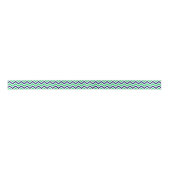 Navy, Emerald, White Large Chevron ZigZag Pattern Satinband (Vorderseite)
