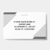 Navy | Employee Photo ID Company Security Badge Ausweis (Back)