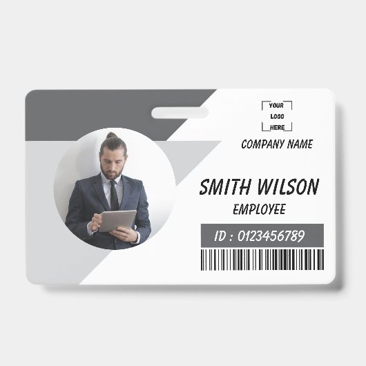 Navy | Employee Photo ID Company Security Badge Ausweis (Front)