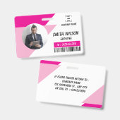 Navy | Employee Photo ID Company Security Badge Ausweis (Front & Back)