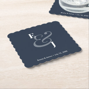 Navy-Et-Zeichen-Hochzeit Reverse Cocktail Untersetzer