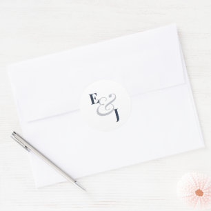 Navy-Et-Zeichen-Hochzeit Umschlag-Siegel Runder Aufkleber