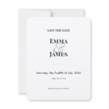 Navy-Et-Zeichen Save-the-Date | Hochzeitskarte