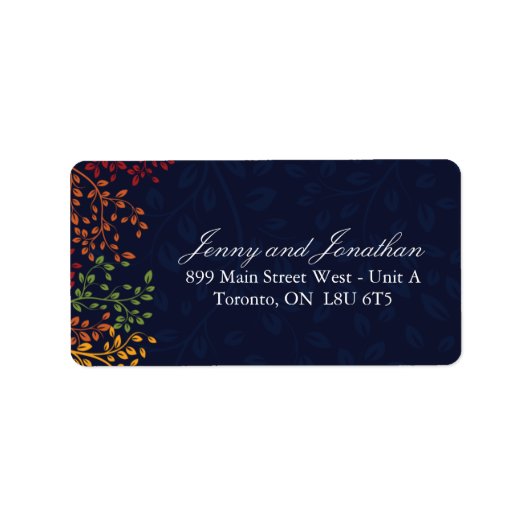 Navy Fall Address Labels Adressaufkleber (Vorne)