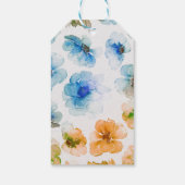 Navy Fall Floral Gold Rahmen Chic Hochzeit Geschenkanhänger (Rückseite)