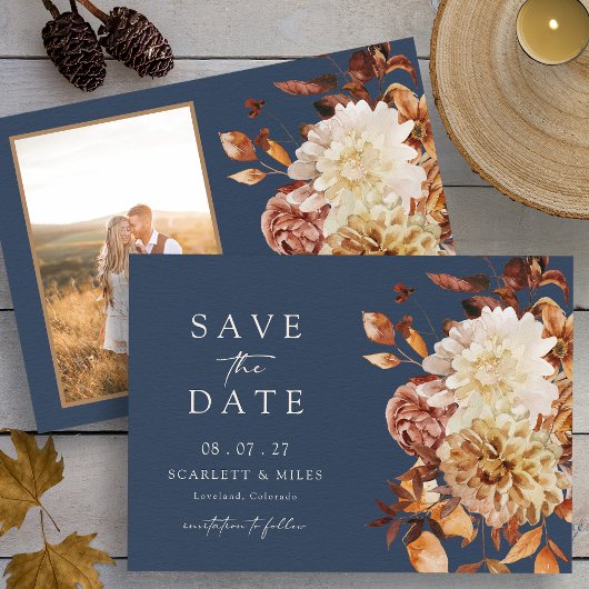 Navy Fall Foto Save The Date