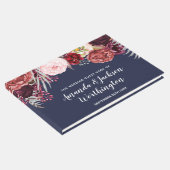 Navy Fall Marsala Blush Peony Wedding Gästebuch (Ecke)