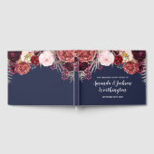 Navy Fall Marsala Blush Peony Wedding Gästebuch (Voll)