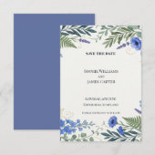 Navy Farn Save-the-Date-Karte Save The Date (Vorne/Hinten)