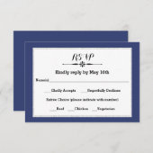 Navy & Faux Glitter Frame - RSVP Response Card (Vorne/Hinten)