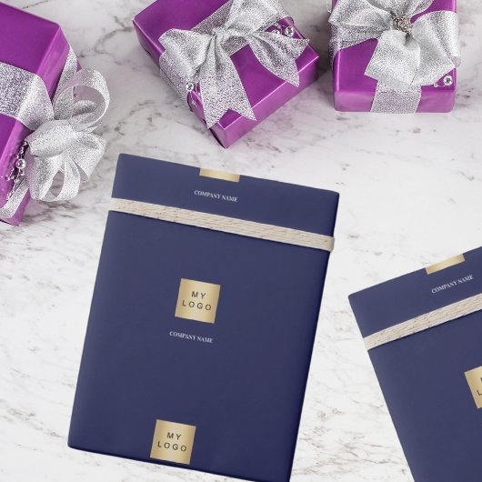 Navy-Firmenlogo Geschenkpapier