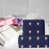 Navy-Firmenlogo Geschenkpapier