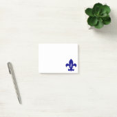 Navy Fleur de Lis Monogramm Post-it Klebezettel (Büro)