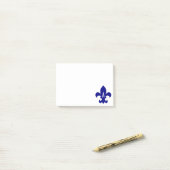 Navy Fleur de Lis Monogramm Post-it Klebezettel (Auf Schreibtisch)