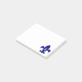 Navy Fleur de Lis Monogramm Post-it Klebezettel (angewinkelt)
