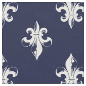 Navy Fleur De Lis Muster Stoff (Nahaufnahme)