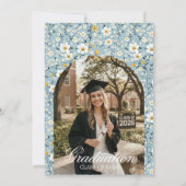 Navy Floral Arch Class of 2026 Grad Invite Einladung (Rückseite)