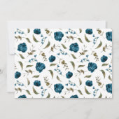 Navy Floral Boy Baby Foto Geburtsankündigung Ankündigung (Rückseite)