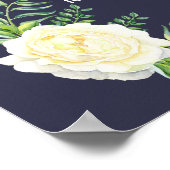 Navy Floral Erstellen Sie Ihr eigenes Plakat (Ecke)