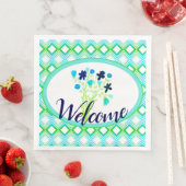Navy Floral Event Willkommen Napkins Serviette (Beispiel)