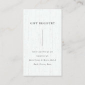 NAVY FLORAL FEATHER ANTLER WEDDING GIFT REGISTRIER VISITENKARTE (Rückseite)