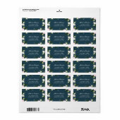 Navy Floral Garden Address Label Adressaufkleber (Vorne)