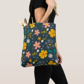 Navy Floral Garden Whimsical Spring Pattern Tasche (Von Nahem)