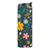 Navy Floral Garden Whimsical Spring Pattern Thermosbecher (Nach links gedreht)