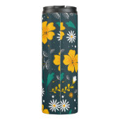 Navy Floral Garden Whimsical Spring Pattern Thermosbecher (Rückseite)