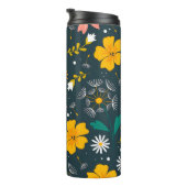 Navy Floral Garden Whimsical Spring Pattern Thermosbecher (Nach rechts gedreht)