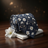 Navy Floral Krawatte