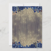 Navy Floral Mason Jar Rustic Baby Shower Einladung (Rückseite)